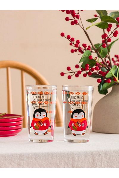 LC Waikiki Lcw Home Printed Glass Cup 2 Pack 570 ml