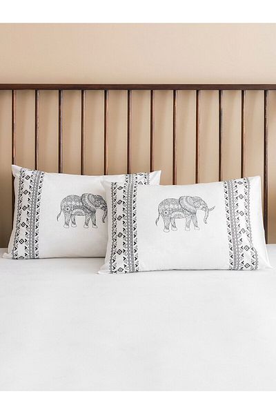 LC Waikiki LCW HOME Μαξιλαροθήκη με στάμπα ελέφαντα 2 τεμάχια 50x70 εκ.