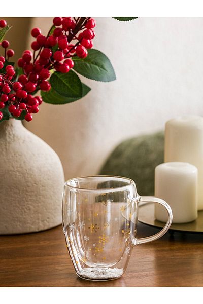 LC Waikiki Lcw Home Snowflake Patterned Glass Cup 350 ml