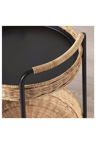 IKEA Lubban Tekerlekli Yan Sehpa, Rattan-antrasit