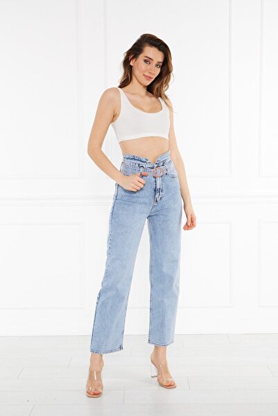 cracpot Geni Paça Yüksek Bel Kemerli Relaxed Jeans