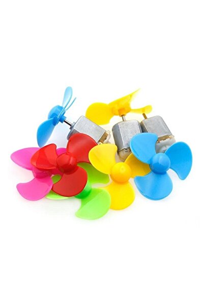 Teknolog Hanım 10’ar Adet - 3v Dc Motor Ve Pervanesi / Yassı Oyuncak Motor Ve Pervaneleri