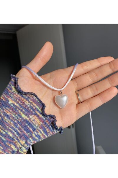Pinky Lady İpli incili lolita kalp choker kolye