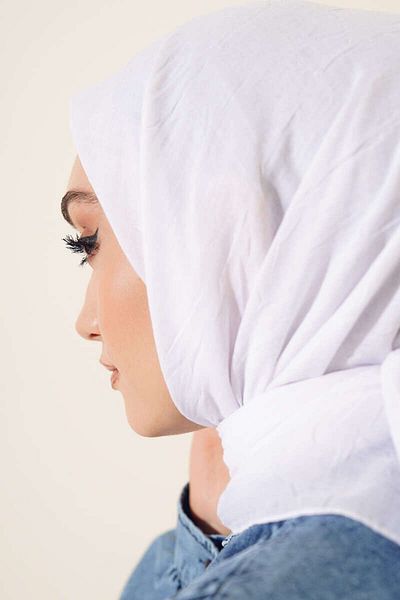 m moon scarf White Premium Bamboo Crochet Scarf