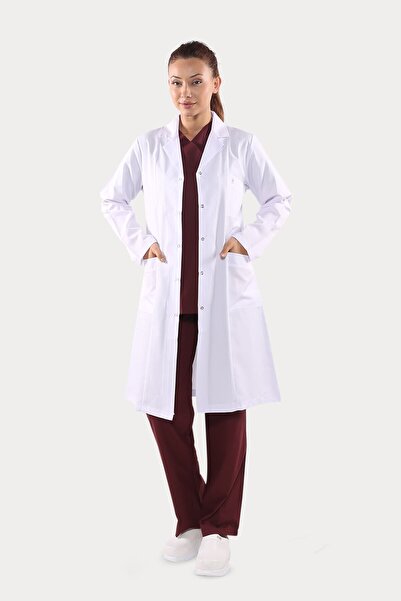 Aydın Online Uzun Kol Beyaz Uzun Boy Klasik Yaka Doktor Hemşire Öğretmen Önlüğü Alpaka Kumaş