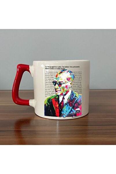 Kırtasiye Ofisi Renkli Atatürk Baskılı Gençliğe Hitabe Yazılı Kırmızı Kulplu ...
