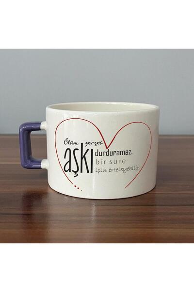 Kırtasiye Ofisi الموت لا يمكن أن يوقف الحب الحقيقي كوب C مطبوع باللون الأرجواني