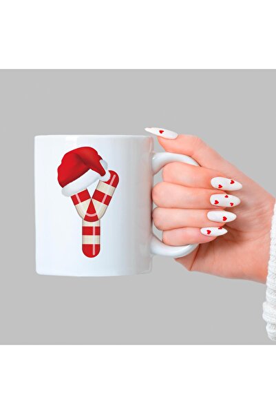 Kırtasiye Ofisi كوب أبيض مطبوع عليه حرف Y للعام الجديد