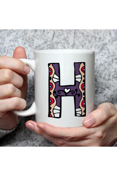 Kırtasiye Ofisi كوب أبيض مطبوع عليه حرف H العرقي