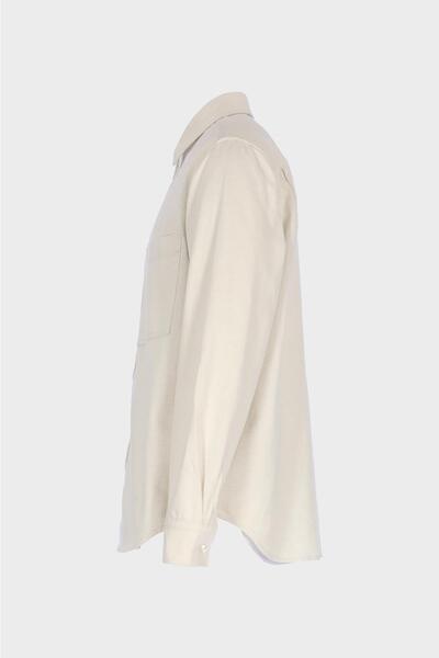 CROSS JEANS Ekru Regular Fit Patı Düğmeli Jean Gömlek C 4553-107