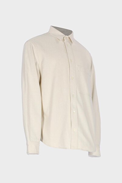 CROSS JEANS Ekru Regular Fit Patı Düğmeli Jean Gömlek C 4553-107