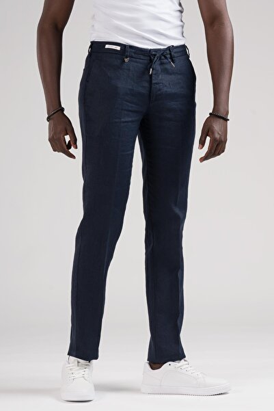 Ecer Raw Linen Jogger Pants - 100% Linen, Slimfit, Elastic Waist and Thread