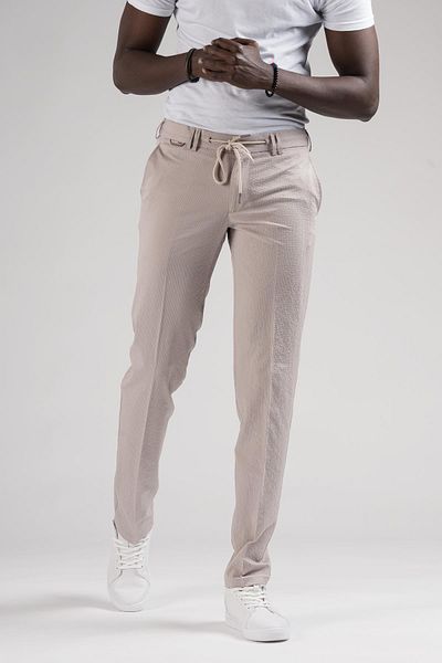 Ecer Summer Slimfit Seersucker - Half Elastic Jogger Pants
