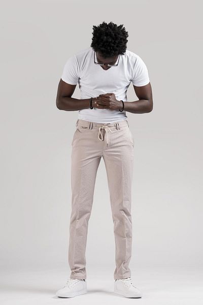 Ecer Summer Slimfit Seersucker - Half Elastic Jogger Pants