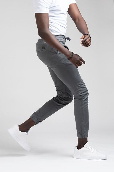 FBI Παντελόνι Jogger Canvas Slimfit - Στενό και ελαστικό πόδι, σχέδιο μέσης με κλωστή