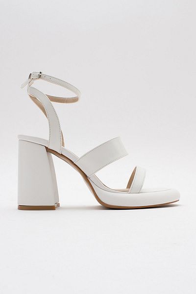 Gate29 Women's Platform Heeled Ankle Strap Sandals Ottavia Gate29-White