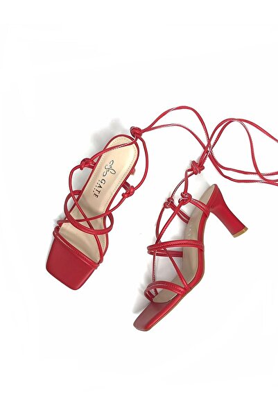 Gate29 Classic Red Heeled Shoes Sandals - Strappy and Drawstring Gate Shoes