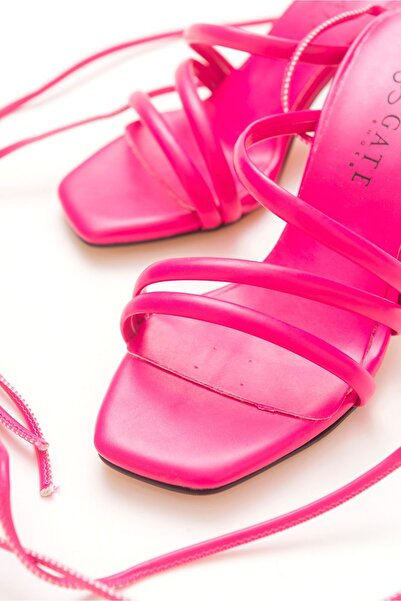 Gate Removable Drawstring Sandals or Slippers Use Genuine Leather Lining Women's Sandals - Fuchsia