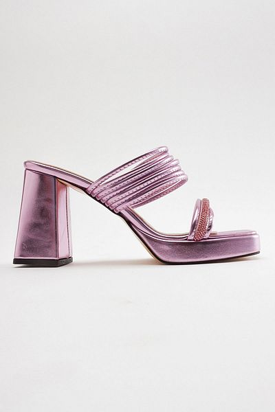 Gate29 Sasha Daily Style Stylish Jewelled String Sandals Slippers-Metallic Lilac