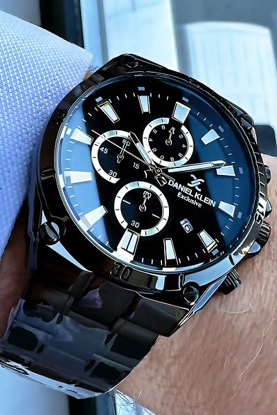Daniel Klein 3 Atm Waterproof Black Men's Wristwatch - Steel Cord Xgncdker2042c4x