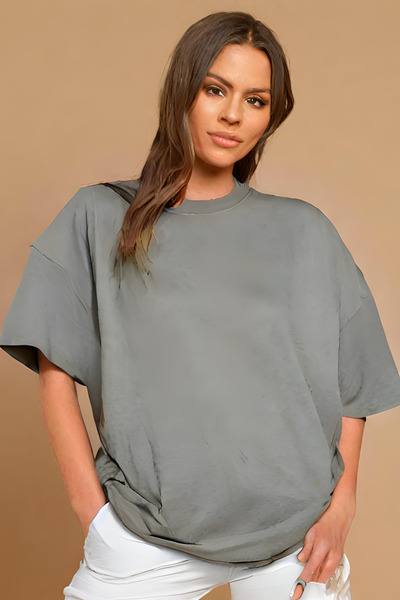 BayBayan širok kroj okrugla kragna Ženska T-shirt - Standardni kroj