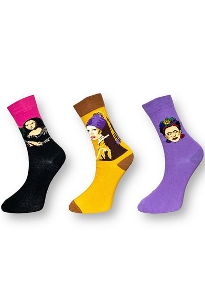 Mevo Unisex Artistic Socks Set - 3-Piece