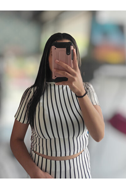 Sublime Butik Μπλουζάκι ριγέ Slim Fit που διαμορφώνει το σώμα
