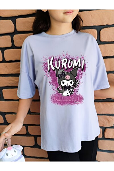 MECH BUTİK Tricou cu tricouri colorate cu imprimeu Kuromi Smile