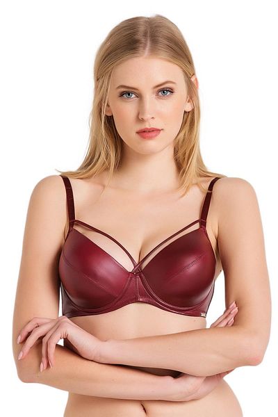 JENSCA Sutien Magic Form din piele Claret Red Water 5059
