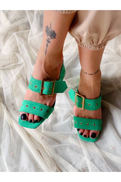 irmona Παντόφλες Dana Suede Zimbali με τακούνι - TWEE