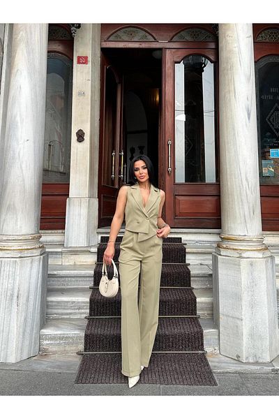 Bella Breeze Asymmetric Cut Women's Vest and Palazzo Pants Set