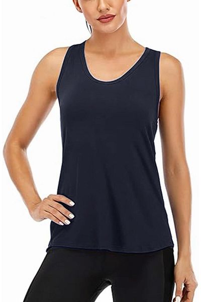 GHASSY CO. Ghassy Co. المرأة Racerback عارية الذراعين شبه شبكة التدريب اليوغا الجري اللياقة البدنية القميص تانك القمم 1780