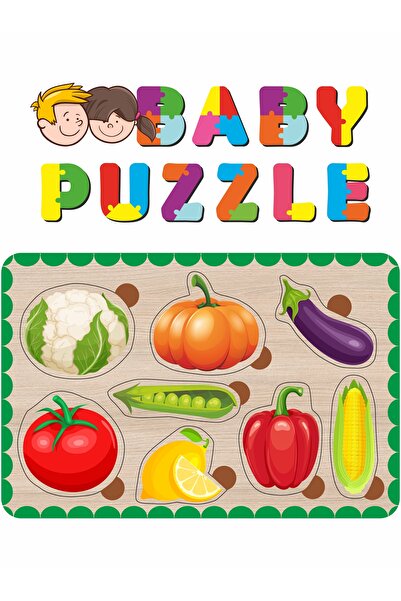 LİPYOS Sevimli Sebzeler, Karnabahar, Domates, Patlıcan Bultak Ahşap Puzzle