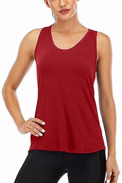 GHASSY CO. Ghassy Co. المرأة Racerback عارية الذراعين شبه شبكة التدريب اليوغا الجري اللياقة البدنية القميص تانك القمم 1780