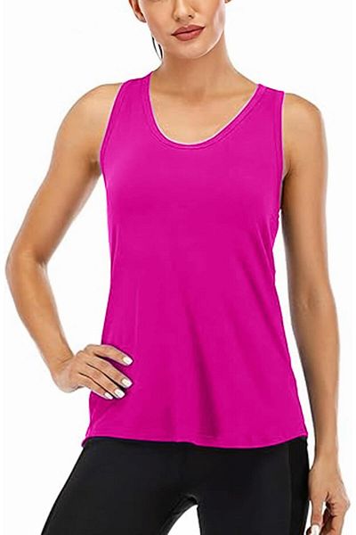 GHASSY CO. Ghassy Co. Women's Racerback Back Open Semi Mesh Training Yoga Running Sports Athlete Tank Tops 1780