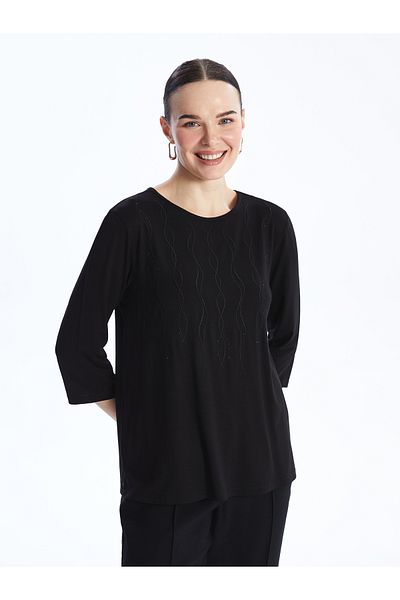 LC Waikiki Embroidery Detailed Crew Neck Women's Blouse