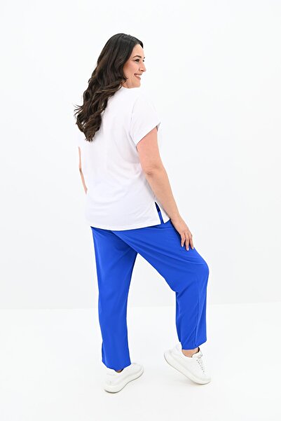 Koza Butik Дамски анцуг с голям размер и флорален принт с детайли 8119-25