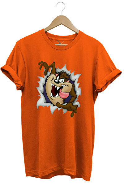 WİDİ Tasmanija Štampano Regular Fit 100% pamuk Orange T-shirt