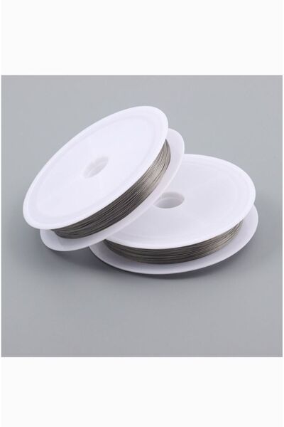 FlowerAksesuar 50 Metre - 0.38 mm Çelik Tel, Hayalet Tel, Takı Teli, İnce Kolye Teli (Şekil Almaz)