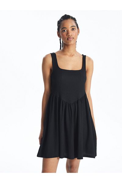 LC Waikiki Γυναικείο φόρεμα Bodycon - Γιακάς U, ίσιες τιράντες