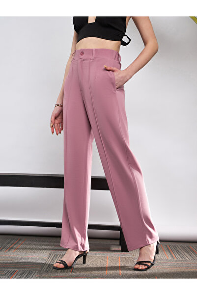 Sassafras By Styli Front Darted Knitted Straight Pants