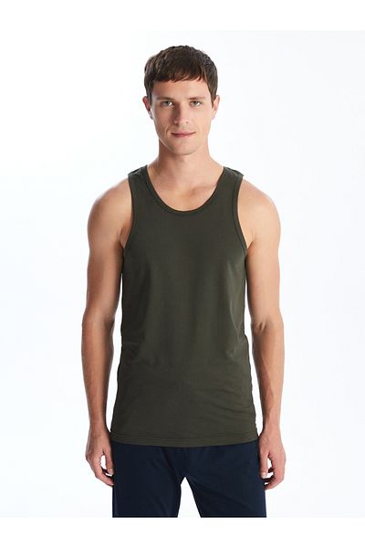 LC Waikiki Men's Combed Cotton Undershirt - U Collar, Pack of 2