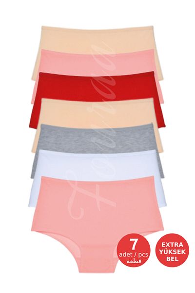 FOURAA Chiloți colorați pentru femei hipster cu talie înaltă - Set de 7 Seven Day