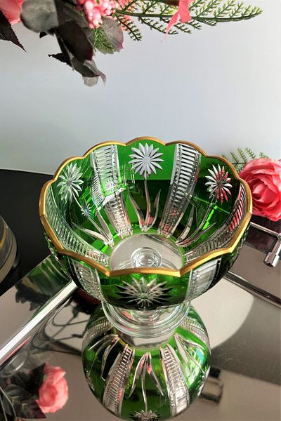 DECOSTYLE Gold Embroidered Colorful Daisy Cut Straw Candy Bowl - Mouth Part Hand Decor