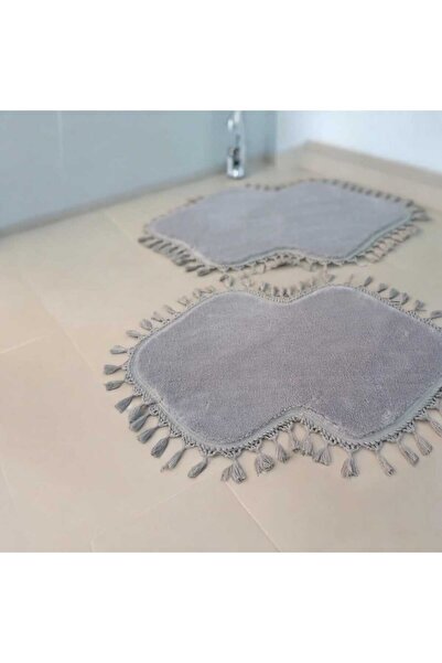 ALTUN CARPET 2 Συσκευασία Παντεσπάνι Μπάνιου με βελούδινο πομπόν - 60x100+50x60