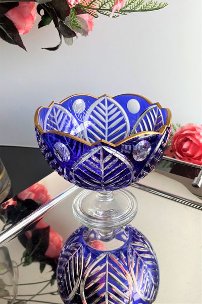 DECOSTYLE Gold Embroidered Colorful Daisy Cut Sugar Bowl - Leafy Decor Hand Mouth Part