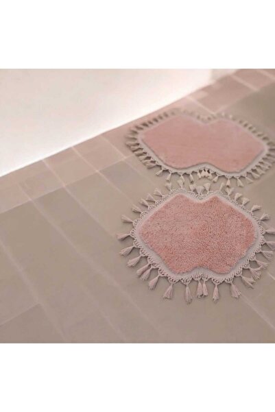 ALTUN CARPET 2 Συσκευασία Παντεσπάνι Μπάνιου με βελούδινο πομπόν - 60x100+50x60