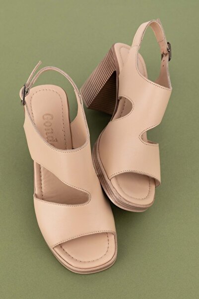 Gondol Γυναικεία πέδιλα με τακούνι από γνήσιο δέρμα Tlh.920