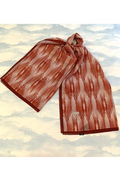 Akel Cotton Shawl - Patterned and Striped, Size 75x185