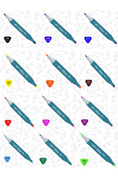 arttone Set of 12 Double Sided Sketch Marker Pens - ART-X